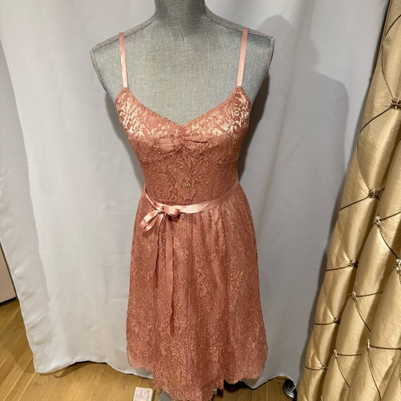 Elegant Pink Lace Dress - Picture 2 of 11